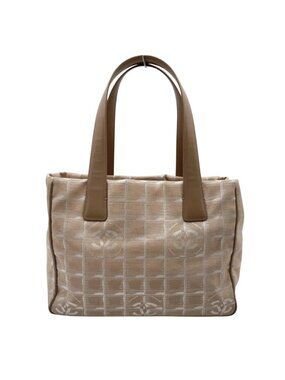 Chanel New Travel Line PM Tote Nylon Leather Beige